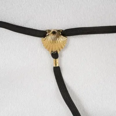 Song of the Siren - Gold Vagina G-String with Mermaid Charm