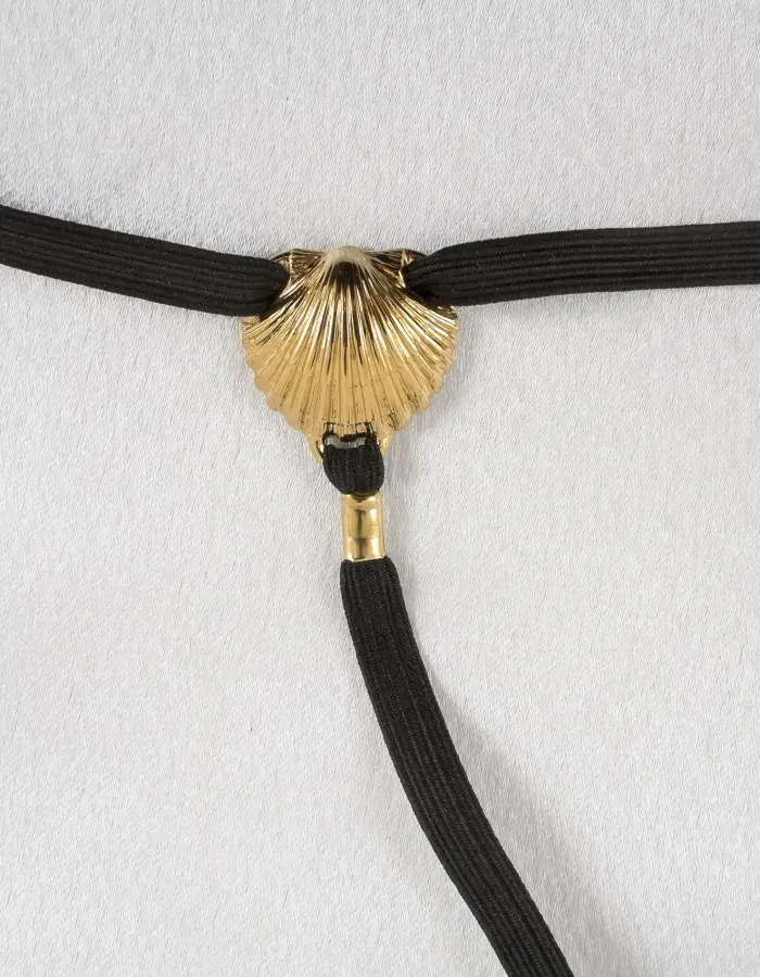 Song of the Siren - Gold Vagina G-String with Mermaid Charm