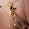 Song of the Siren - Gold Vagina G-String with Mermaid Charm