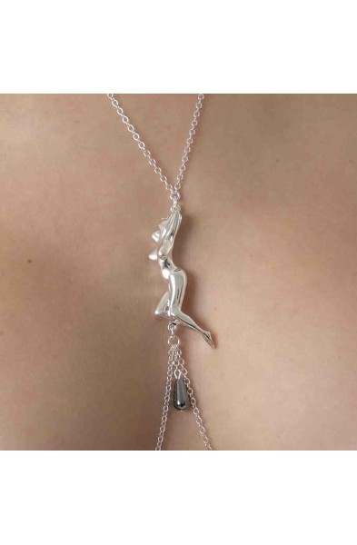 Style - Silver Necklace with Lovely Nude and Nipple Rings