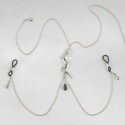 Style - Silver Necklace with Lovely Nude and Nipple Rings