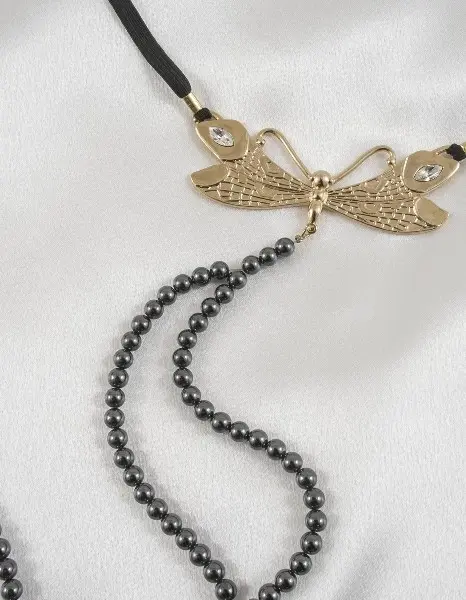 Style - Women's Dragonfly G-String with Crystal in Gold