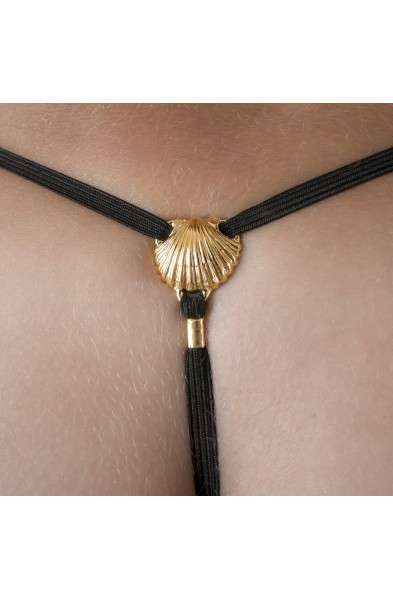 Swept Away - Crotchless G-String Jewelry with Clit Pearl and Insertable Penis Head