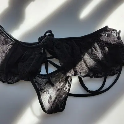 Take It Off - Lace G String Panty and Ruffle Skirt