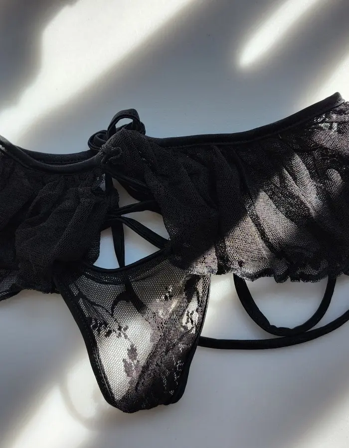 Take It Off - Lace G String Panty and Ruffle Skirt