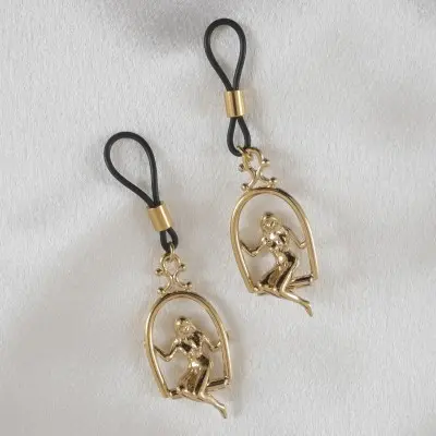 Tender is the Night - Women's Non-Piercing Woman Trapeze Gold Nipple Rings