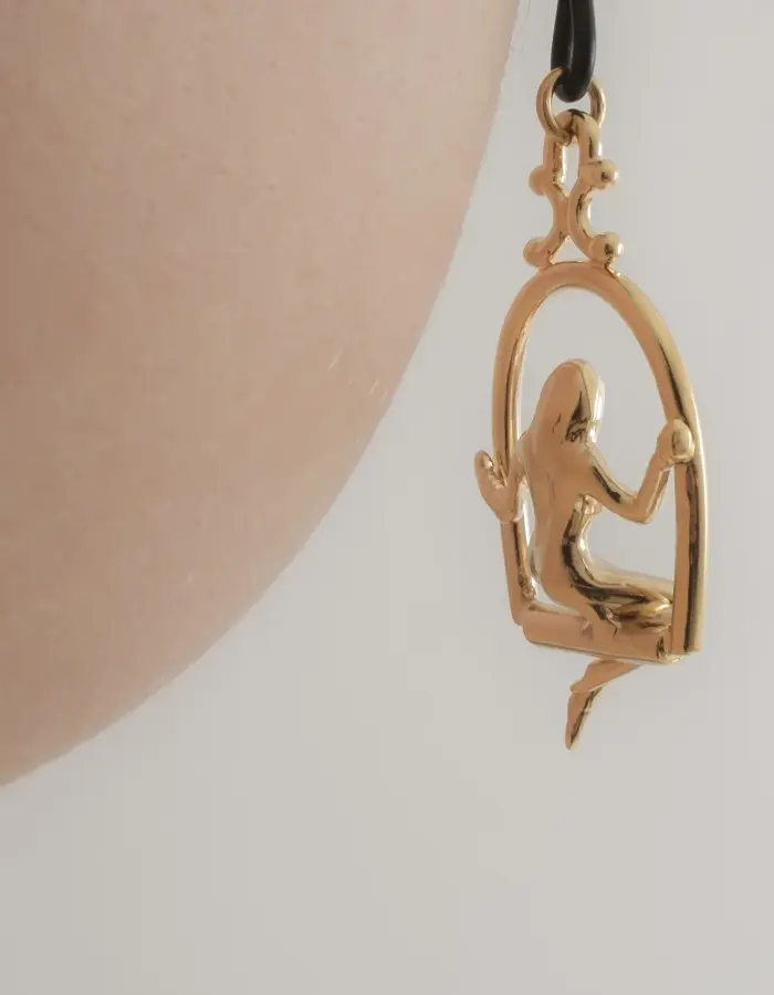 Tender is the Night - Women's Non-Piercing Woman Trapeze Gold Nipple Rings