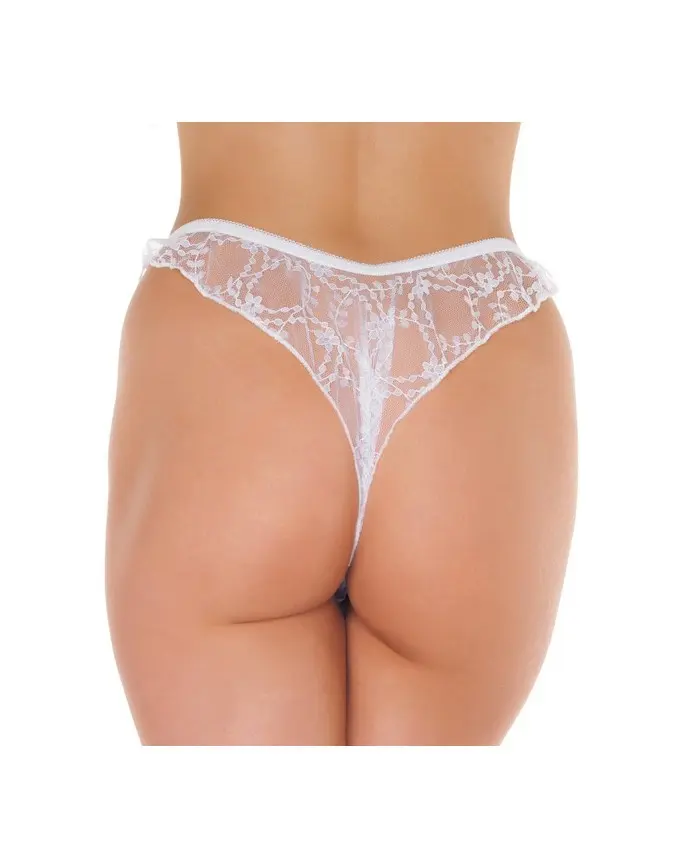Tender - Sheer Lace Crotchless Panty