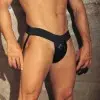 The First Shoot - Leather Backless Underwear
