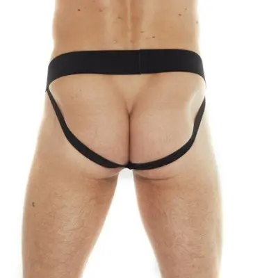 The First Shoot - Leather Backless Underwear