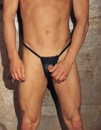 The Forbidden Room - Leather G-String With Penis Hole