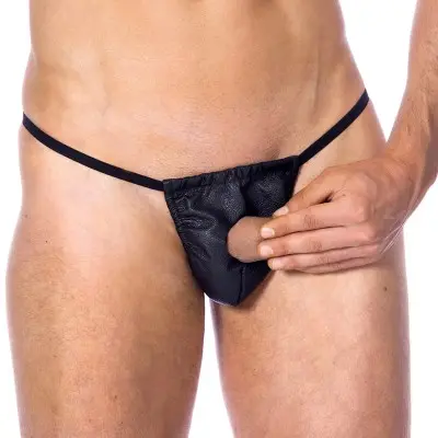 The Forbidden Room - Leather G-String With Penis Hole