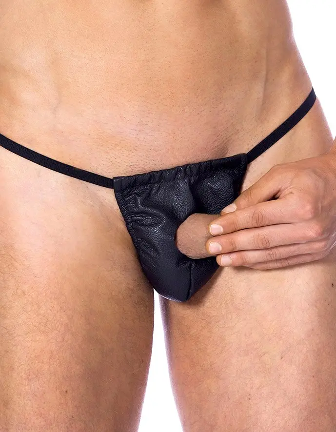 The Forbidden Room - Leather G-String With Penis Hole