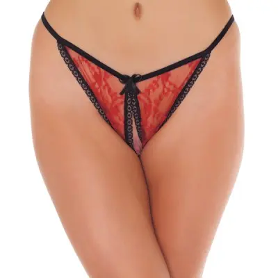 The Mighty Storm - Fine Belgian Lace Crotchless Backless Panty