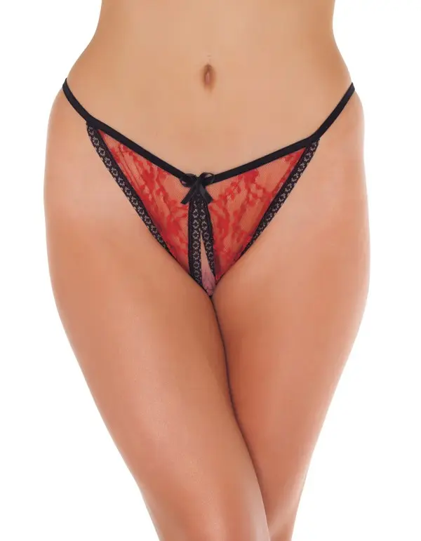 The Mighty Storm - Fine Belgian Lace Crotchless Backless Panty