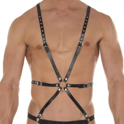 The Plume - Leather String Body Harness with Buckle Straps