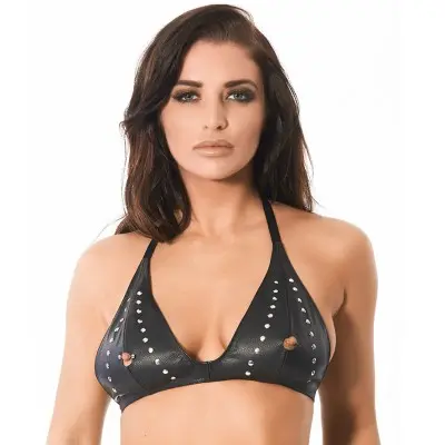 The Punishment of Anne - Leather Peephole Bra with Rivets