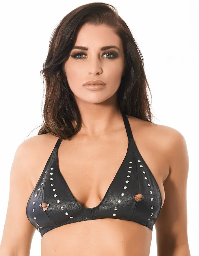 The Punishment of Anne - Leather Peephole Bra with Rivets