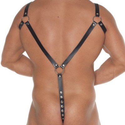 The Raven Room - Leather Body Harness with Cock Ring