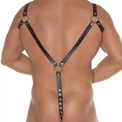 The Raven Room - Leather Body Harness with Cock Ring