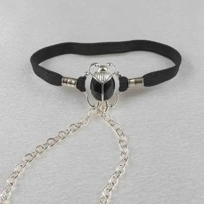 The Sacred Scarab - Sterling Silver Plate Penis Chain Penis Jewelry