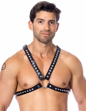 The Slave Journals - Leather Chest Harness with Studs