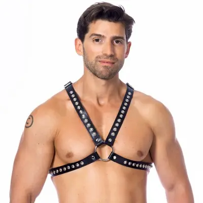 The Slave Journals - Leather Chest Harness with Studs
