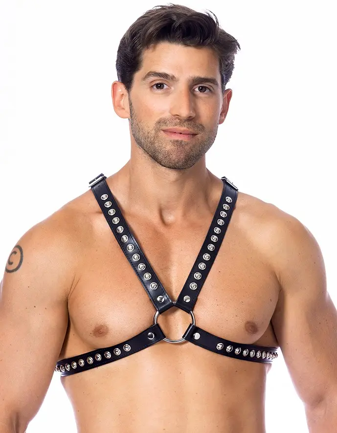 The Slave Journals - Leather Chest Harness with Studs