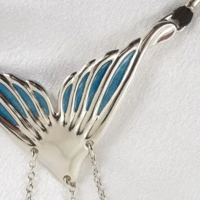 Thetis - Silver Vagina G-String with Mermaid Charm
