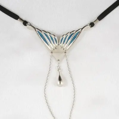 Thetis - Silver Vagina G-String with Mermaid Charm