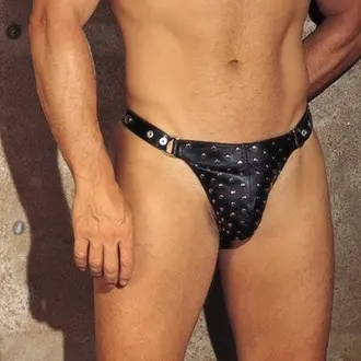 Three Days of Dominance - Leather Rivet Thong