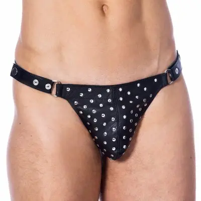 Three Days of Dominance - Leather Rivet Thong