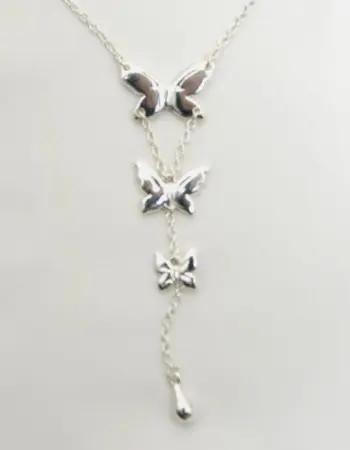 Tiger Swallowtail - Silver Waist Chain With Butterfly Pendants
