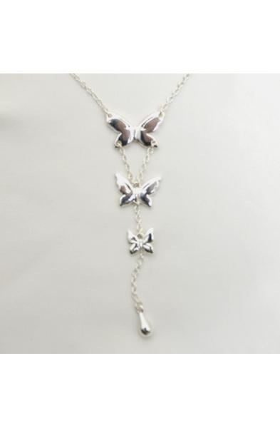 Tiger Swallowtail - Silver Waist Chain With Butterfly Pendants