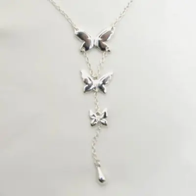 Tiger Swallowtail - Silver Waist Chain With Butterfly Pendants