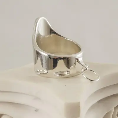 Tight End - Men's Wide Band Silver Penis Ring G-String