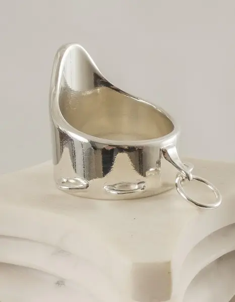 Tight End - Men's Wide Band Silver Penis Ring G-String
