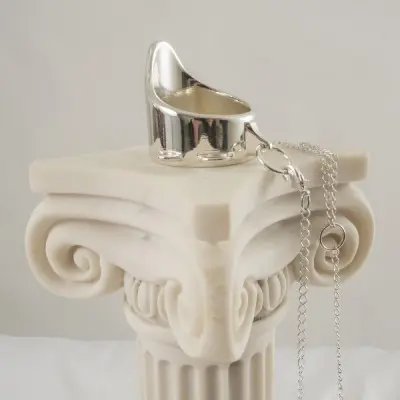 Tight End - Men's Wide Band Silver Penis Ring G-String