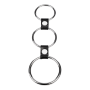 Triple Cock Ring in Metal & Leather – Adjustable 3-Ring Support System