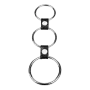 Triple Cock Ring in Metal & Leather – Adjustable 3-Ring Support System