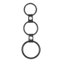 Triple Cock Ring in Rubber and Leather