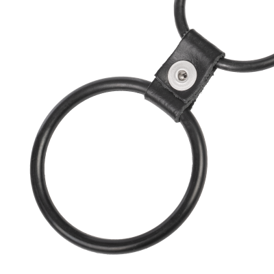 Dreifacher Penisring aus Gummi und Leder