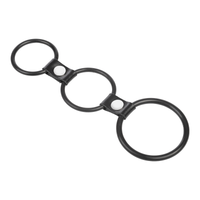 Dreifacher Penisring aus Gummi und Leder