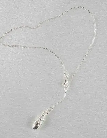 Trouble - Silver Wrist or Ankle Chain with Teardrop Pendant