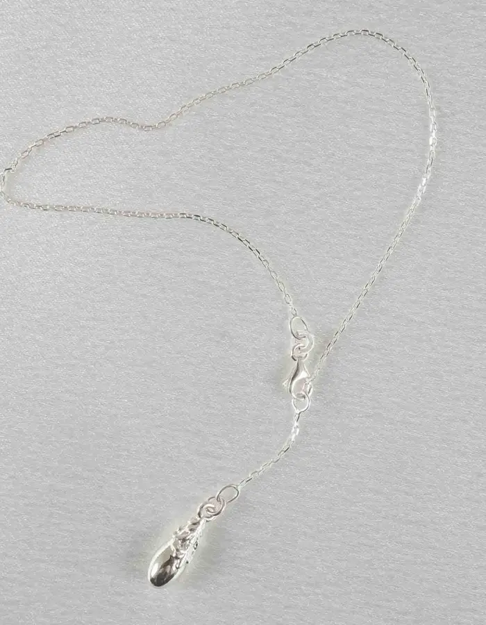 Trouble - Silver Wrist or Ankle Chain with Teardrop Pendant