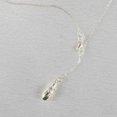 Trouble - Silver Wrist or Ankle Chain with Teardrop Pendant