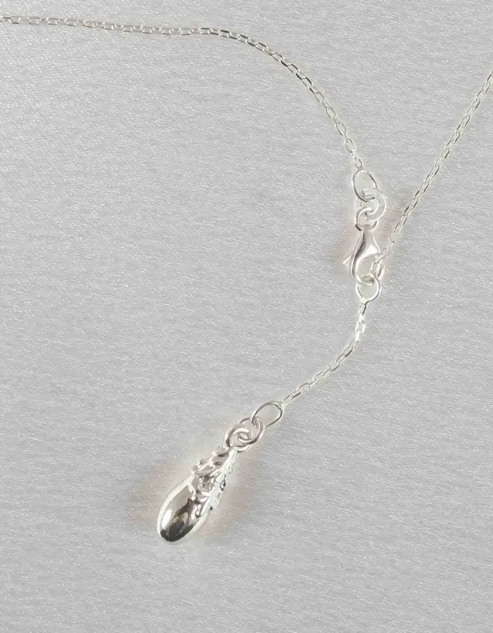 Trouble - Silver Wrist or Ankle Chain with Teardrop Pendant