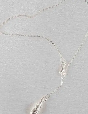 Trouble - Silver Wrist or Ankle Chain with Teardrop Pendant