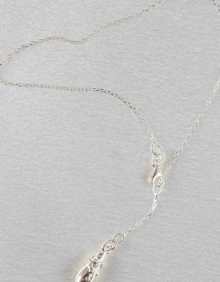 Trouble - Silver Wrist or Ankle Chain with Teardrop Pendant