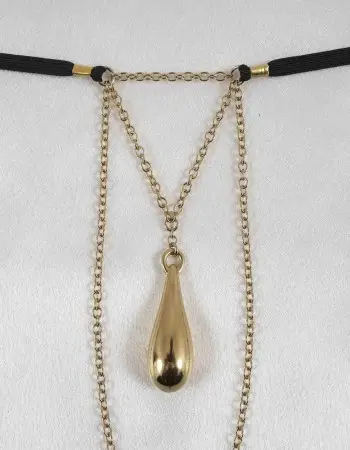 Tu m'excites - Gold Vagina Jewelry with Clit Charm